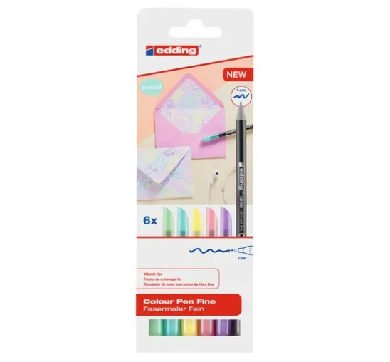 edding 1200 Colour Pen Fine Pastell, 6er-Set