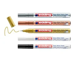 edding 780 Glanzlack-Marker Metallic, Basic, 5er-Set