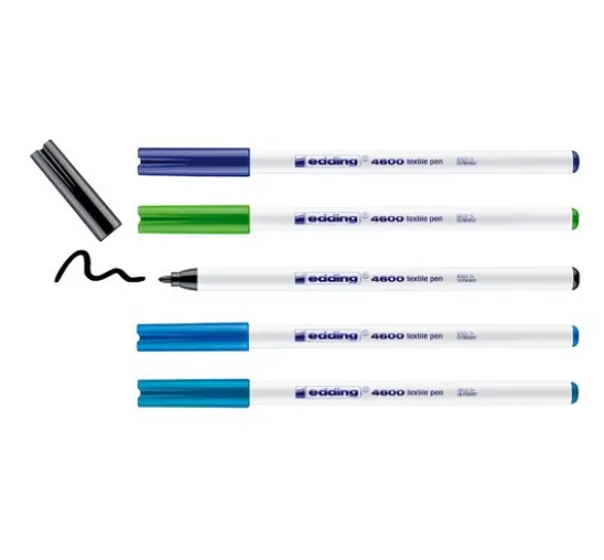 edding 4600 "Textil Pen", 5 Stück