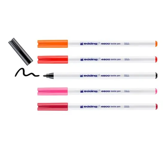 edding 4600 "Textil Pen", 5 Stück
