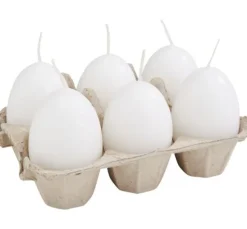 Eierkerzen, 6er-Pack im Eierkarton