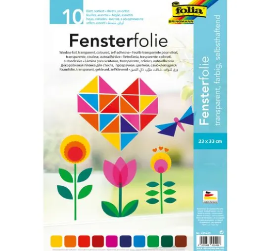 Fensterfolie, 10 Farben sortiert