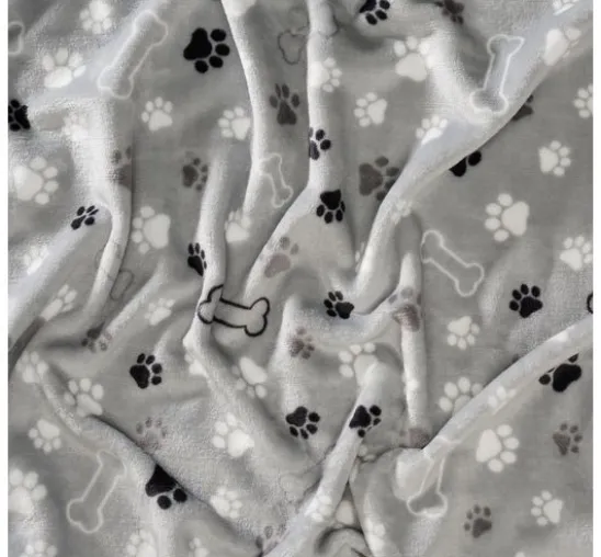 Fleece-Stoff "Pfoten und Knochen"