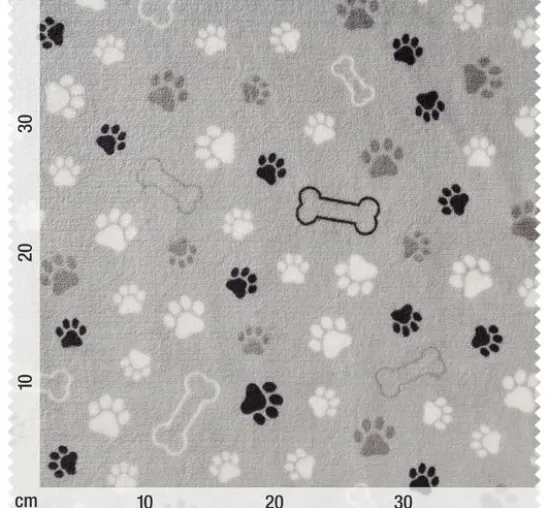 Fleece-Stoff "Pfoten und Knochen"