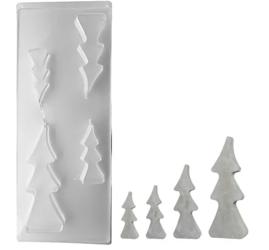 Gießform "4 Tannenbäume", ca. 8-16 cm