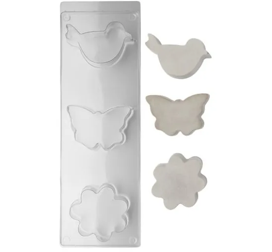 Gießform "Vogel, Schmetterling, Blume"