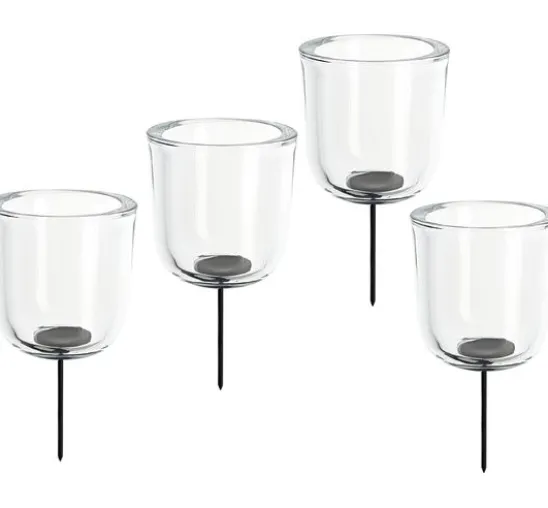 Glas-Kerzenhalter zum Stecken, 4 Stk