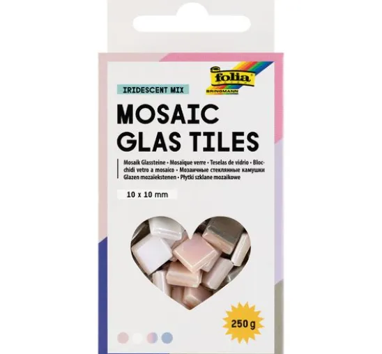 Glas-Mosaiksteine Mix, farbig sortiert