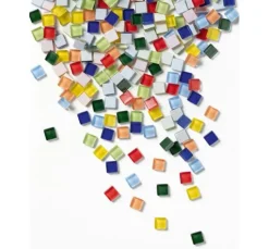 Glas-Mosaiksteine Mix, farbig sortiert