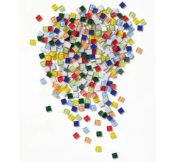 Glas-Mosaiksteine Mix, farbig sortiert