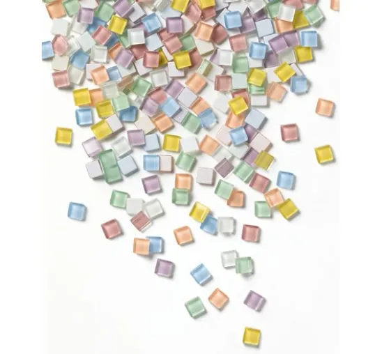 Glas-Mosaiksteine Mix, farbig sortiert