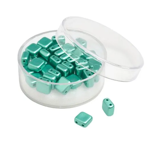 Glasperle "Quadratisch", 35 Stück