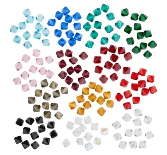 Glasschliffglitzerperlen, 6 mm