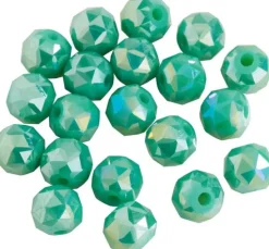 Glasschliffperle Rund, 6 mm