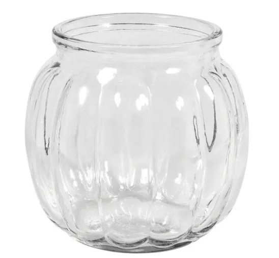 Glasvase mit Rillen