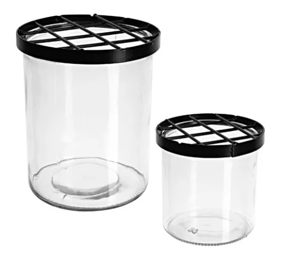 Glasvase mit Steckgitter