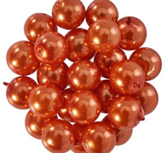Glaswachsperlen, Ø 8mm, 25Stk., goldgelb (hellorange)