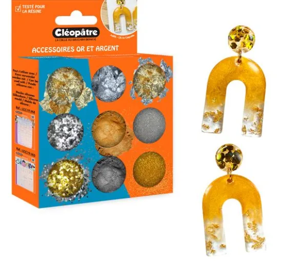 Gold Silber Partikelmix, 9 Tiegel