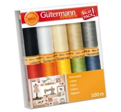 Gütermann Nähfaden-Set Baumwolle, 10 Spulen