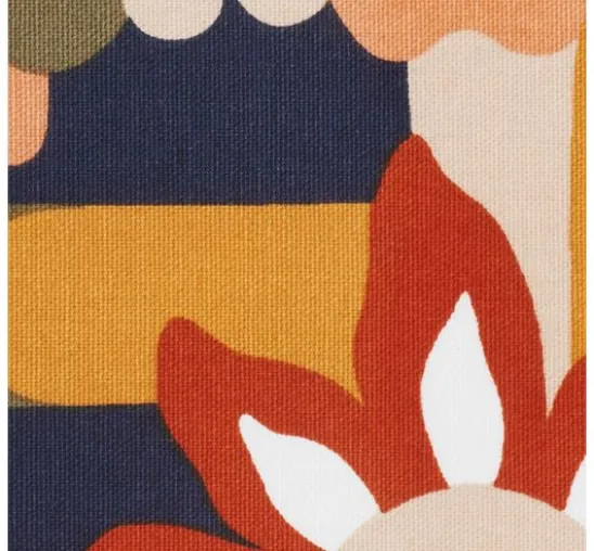 Halbpanama-Stoff "Naive Blumen"