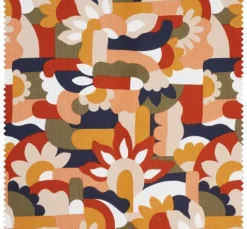 Halbpanama-Stoff "Naive Blumen"