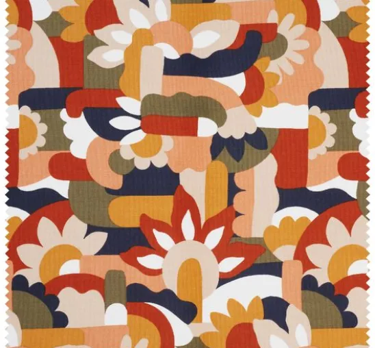Halbpanama-Stoff "Naive Blumen"