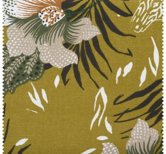 Halbpanama-Stoff "Zebra und Blumen"