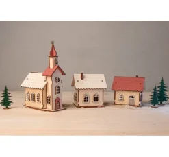 Holzbausatz-Lichterdorf, 84-tlg.