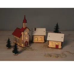 Holzbausatz-Lichterdorf, 84-tlg.