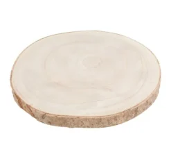 Holz Dekoplatte mit Rinde, auf Füßen, natur