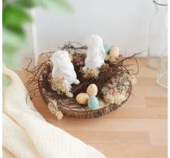 Holz Dekoplatte mit Rinde, auf Füßen, natur