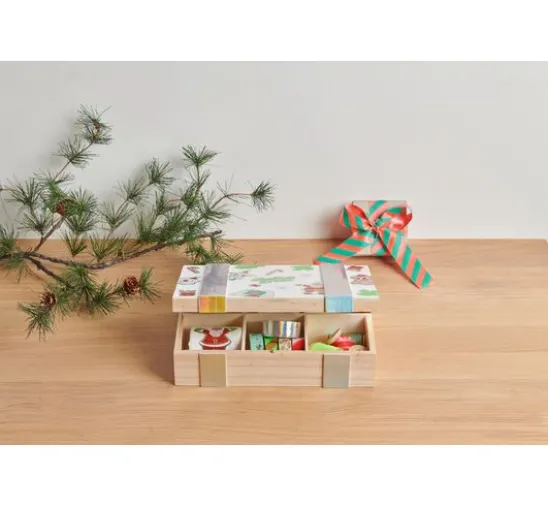 Holz-Kiste / Aufbewahrungsbox mit 6-facher Einteilung