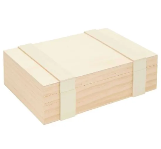 Holz-Kiste / Aufbewahrungsbox mit 6-facher Einteilung