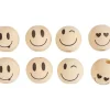 Holzköpfe "Smile", Ø 2,5 cm, 8er-Set