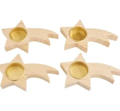 Holz-Metall-Adventsring "Sterne", zum Zusammenstecken