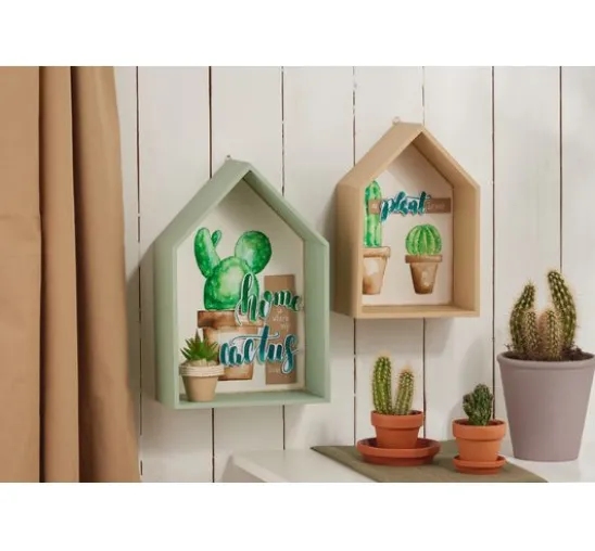 Holzregal "Haus", 2er-Set