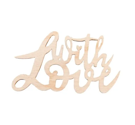 Holz Schriftzug Mini "With Love"