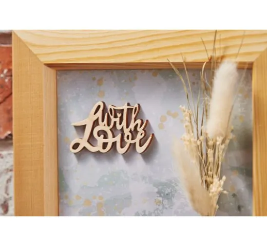 Holz Schriftzug Mini "With Love"
