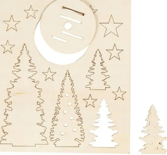 Holz-Steckmotiv "Tannentrio", Sperrholz