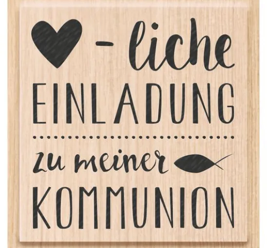Holzstempel "Herzliche Einladung Kommunion"