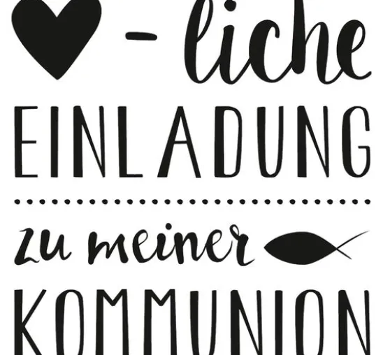 Holzstempel "Herzliche Einladung Kommunion"