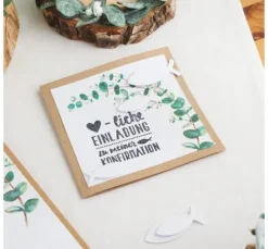 Holzstempel "Herzliche Einladung Konfirmation"