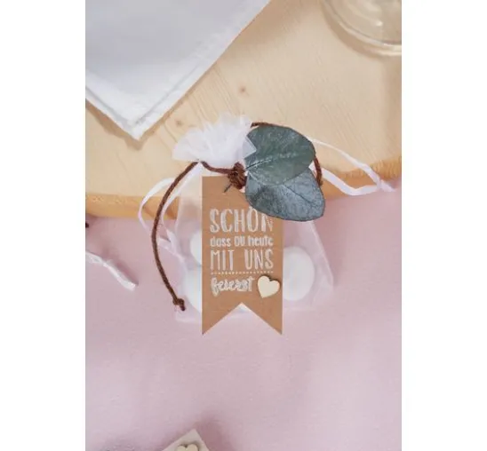 Holzstempel "Schön, dass du heute mit uns feierst"