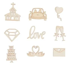 Holz-Streuteile "Hochzeit"