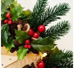 Ilex Zweig "Green" mit Beeren, L 40 cm,
