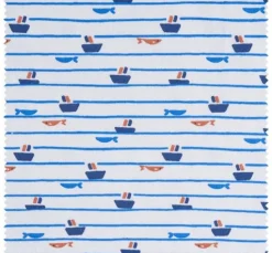 Jersey-Stoff "Boote und Fische"
