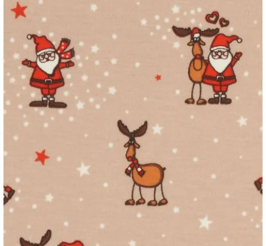 Jersey-Stoff "Santa und Rudolf"