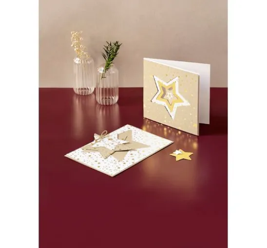 Karton-Block "Sterne" Gold/Silber
