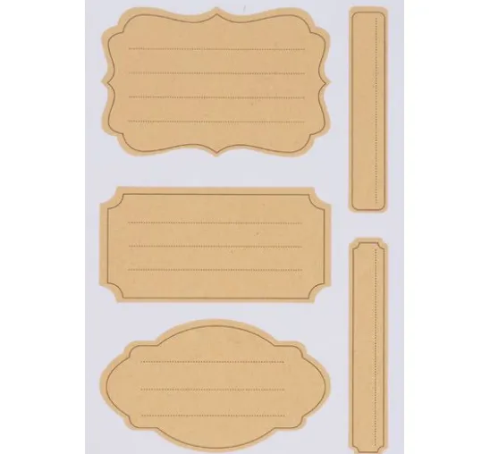 Kraftpapier Sticker "Etiketten liniert"