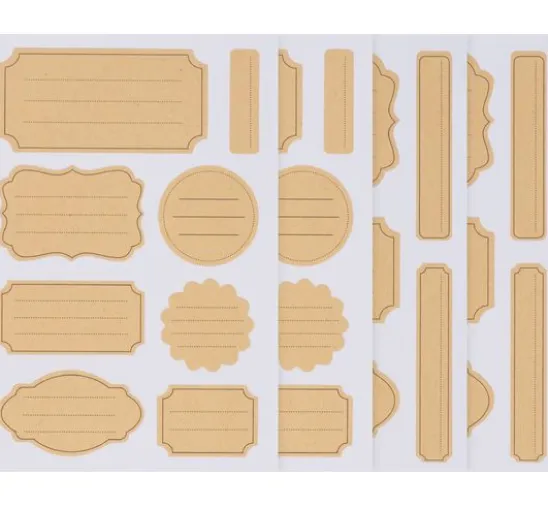 Kraftpapier Sticker "Etiketten liniert"